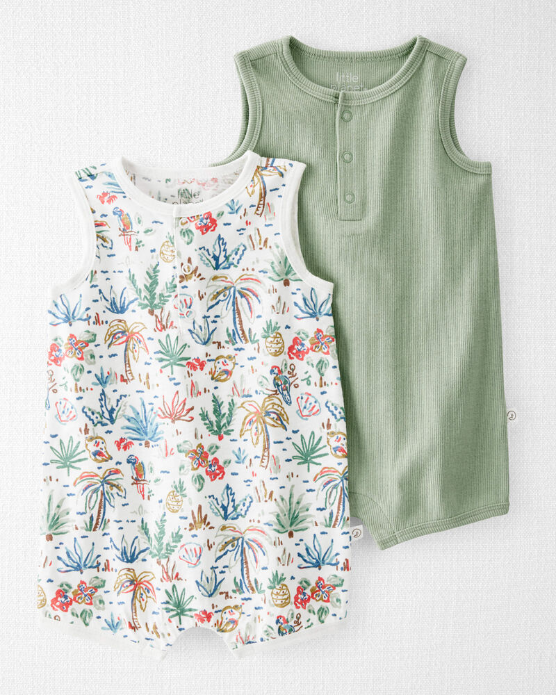 Baby 2-Pack Organic Cotton Rompers, image 1 of 5 slides