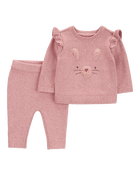 Baby 2-Piece Bunny Pullover & Jogger Set, image 1 of 3 slides