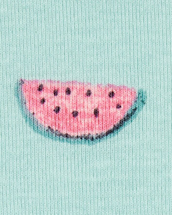 Toddler Girl 4-Piece Watermelon Print 100% Snug Fit Cotton Pajamas - Green/Pink, 