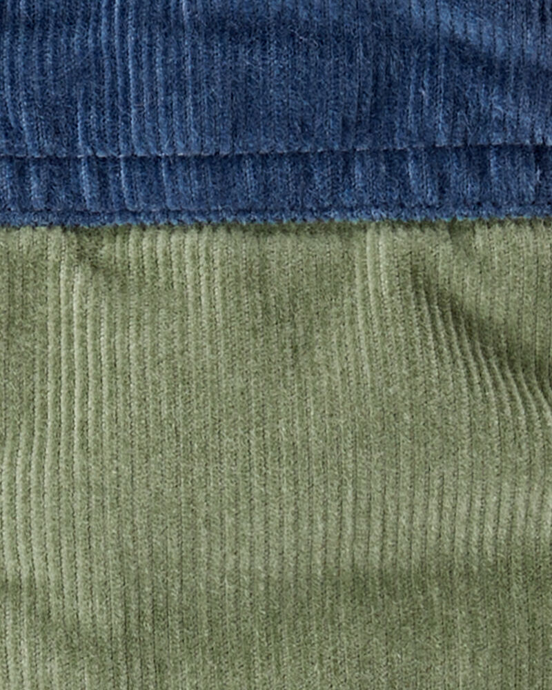 Baby Boy Corduroy Sleeveless Puffer Vest - Green, image 2 of 3 slides