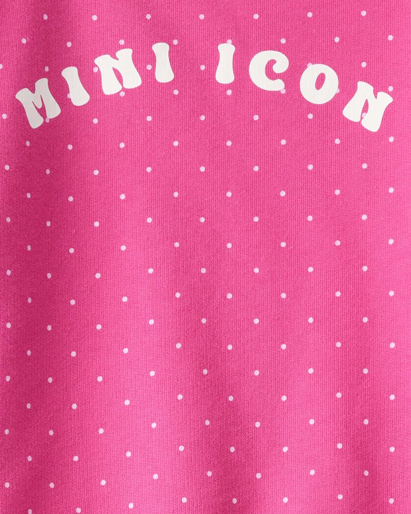 Toddler Girl Mini Icon French Terry Pullover & Pant Set - Pink, image 3 of 4 slides