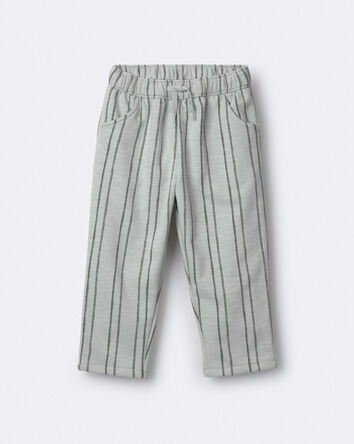 Toddler Striped French Terry Pocket Pants - Light Blue/Olive, 
