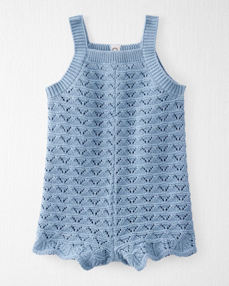 Baby Organic Cotton Pointelle Romper, image 1 of 5 slides