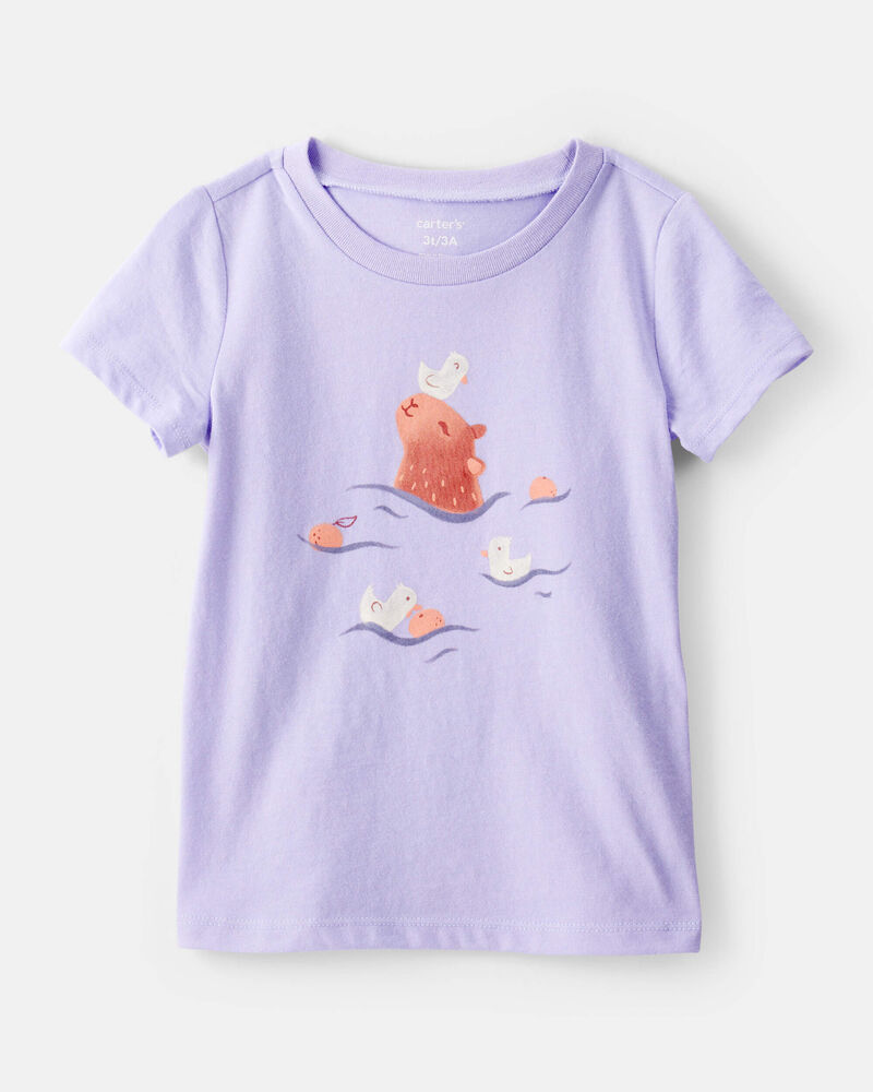 Toddler Girl Cabybara Short-Sleeve Graphic Tee - Purple, image 1 of 3 slides