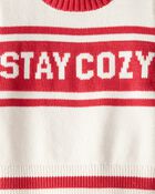 Baby Stay Cozy Sweater - Red/Cream, image 2 of 3 slides