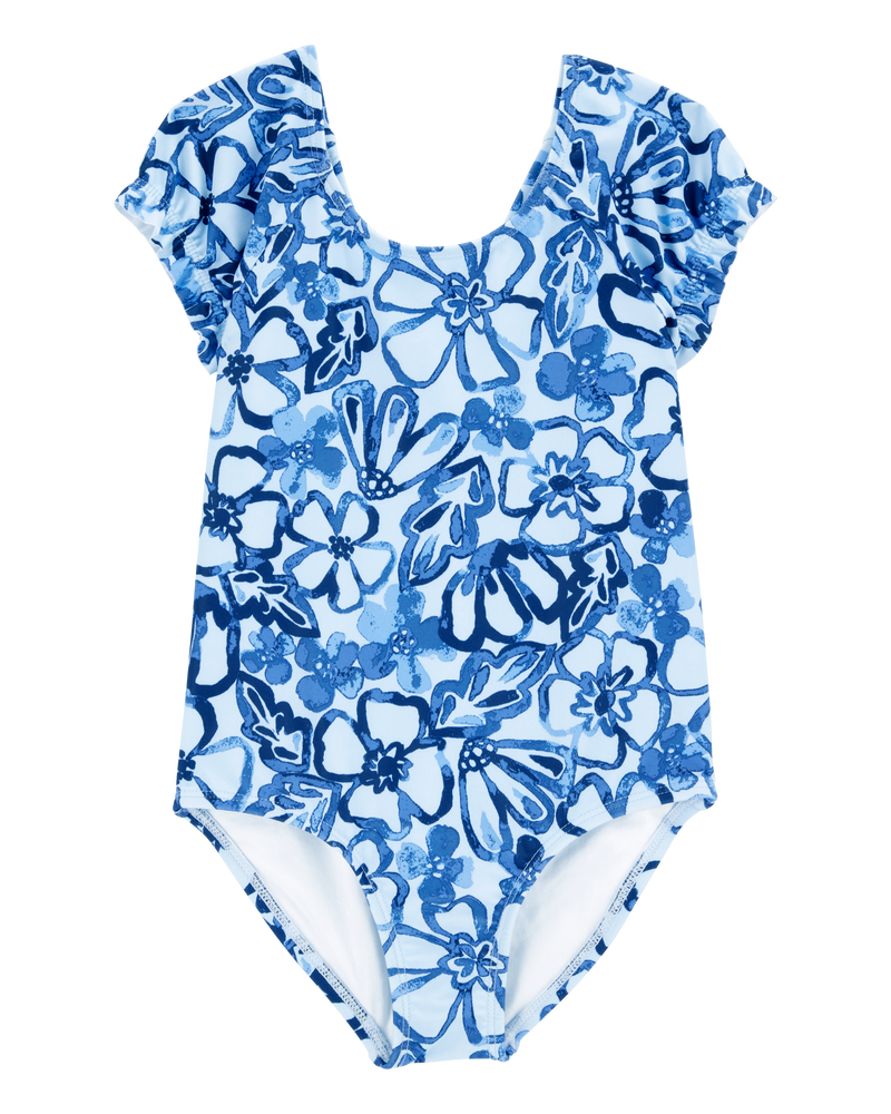 Toddler Girl Floral 1-Piece Swimsuit, image 1 of 4 slides