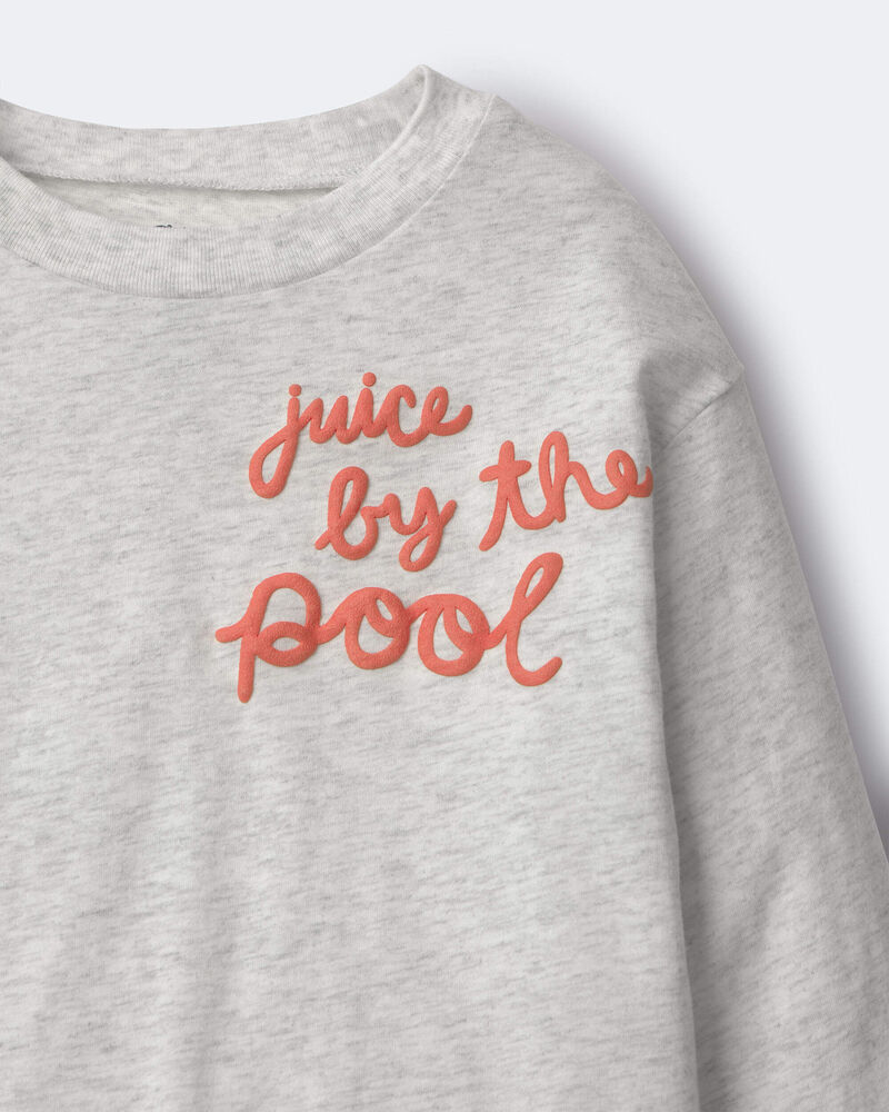 Toddler 'Juice By The Pool' Long-Sleeve Relaxed Graphic Tee - Heather Grey, image 6 of 6 slides