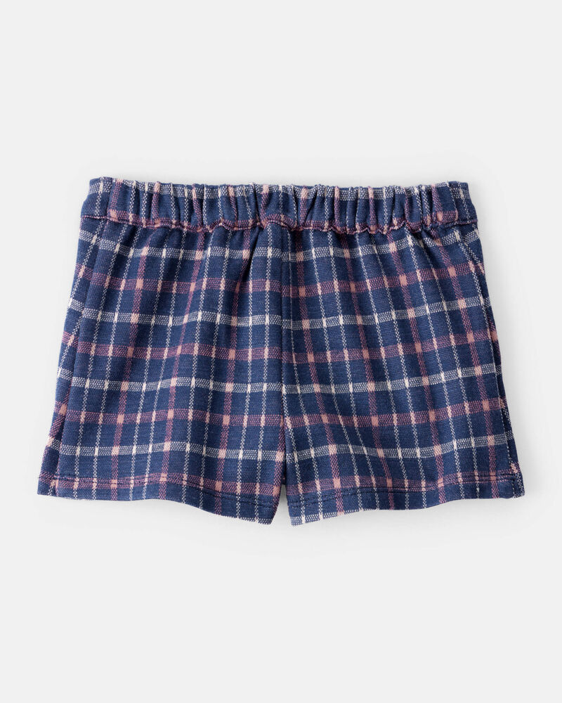 Baby Girl Plaid Print Knit Skort - Navy/Blue, image 2 of 4 slides