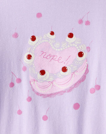 Girls Heart Cake Long-Sleeve Graphic Tee - Purple, 