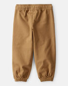 Toddler Boy  Herringbone Woven Pull-On Jogger - Brown, image 2 of 6 slides