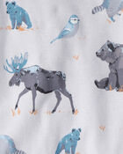 Toddler Organic Cotton Pajamas in Midnight Forest Print, image 3 of 4 slides