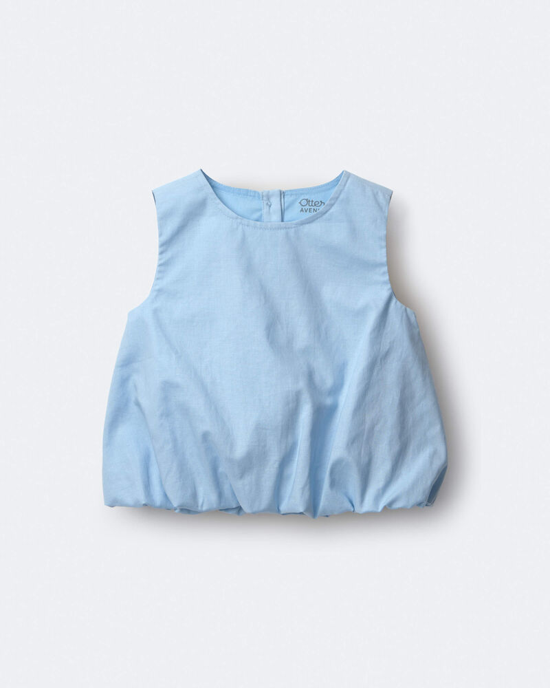Toddler Girl Bubble Hem Top - Blue, image 2 of 5 slides