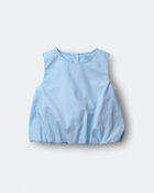 Toddler Girl Bubble Hem Top - Blue, image 2 of 5 slides