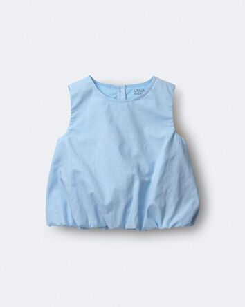 Toddler Girl Bubble Hem Top - Blue, 