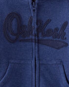 Baby Boy Fleece Hooded Zip-Up Jacket - Blue, image 3 of 4 slides