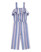 Toddler Multi Striped Flutter Jumpsuit, image 1 of 3 slides