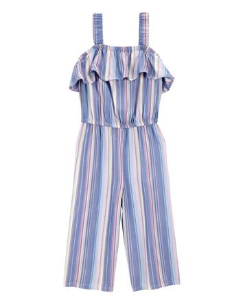 Toddler Multi Striped Flutter Jumpsuit, 