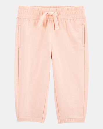 Baby Girl Pull-On French Terry Joggers - Pink, 