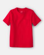 Toddler Solid Short-Sleeve Pocket Tee - Red, image 1 of 3 slides