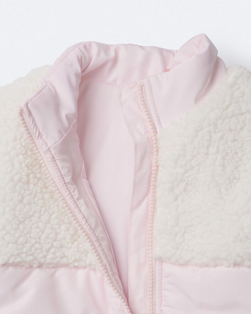 Toddler Girl Colorblock Zip-Up Jacket - Light Pink/Cream, image 9 of 9 slides