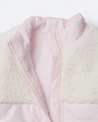 Toddler Girl Colorblock Zip-Up Jacket - Light Pink/Cream, image 9 of 9 slides