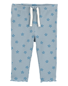 Baby Floral Pull-On Ribbed Pants, image 1 of 4 slides