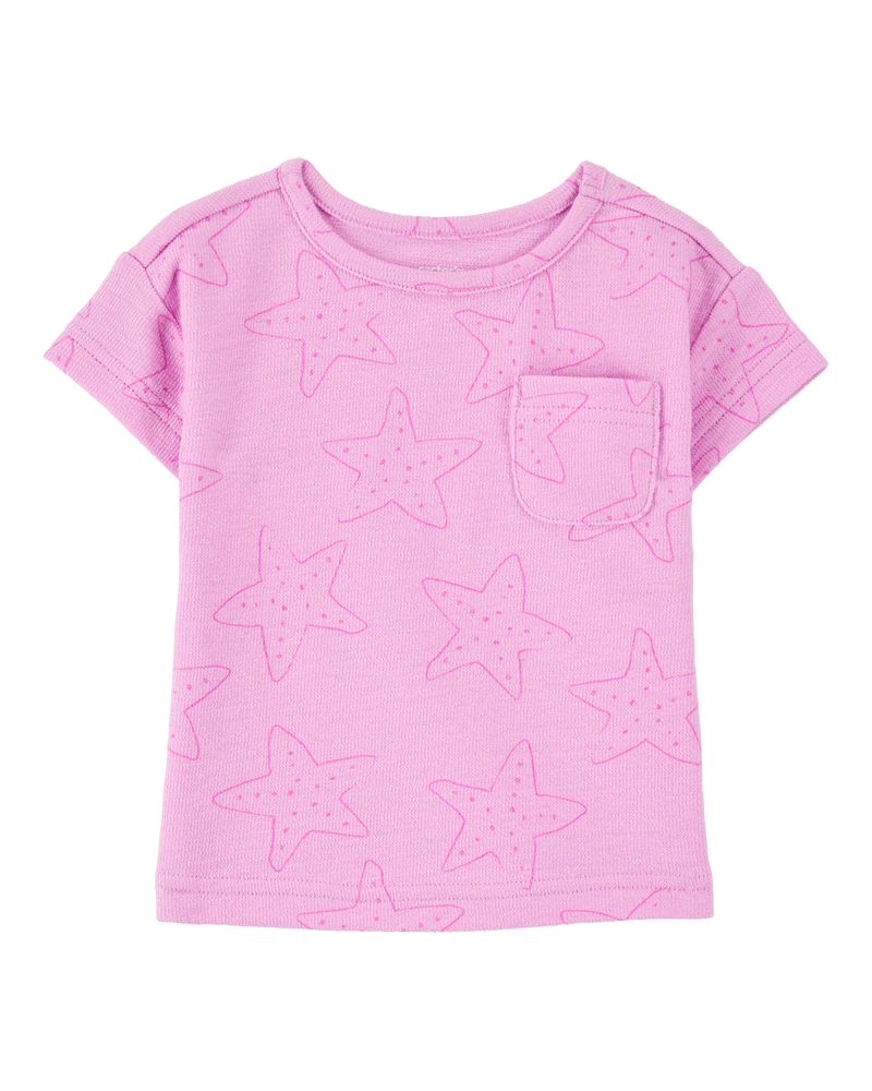 Baby Girl Short-Sleeve Pocket Tee - Pink, image 1 of 3 slides
