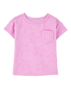 Baby Girl Short-Sleeve Pocket Tee - Pink, image 1 of 3 slides