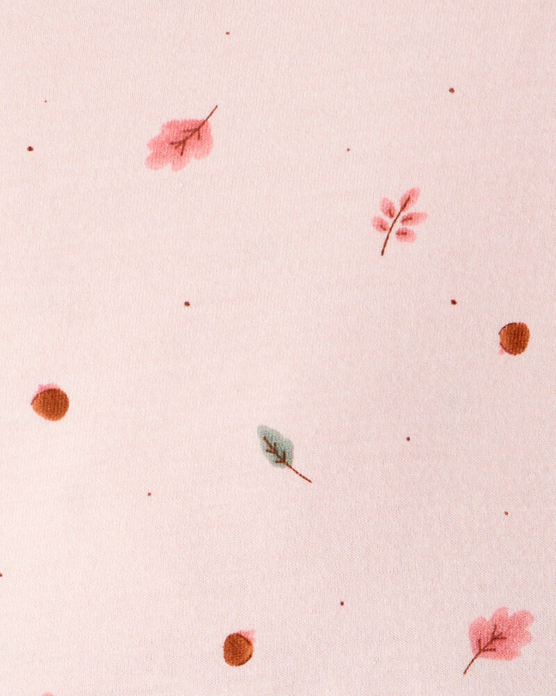 Toddler Girl Leaf Print Long Sleeve Dress - Pink, image 3 of 4 slides