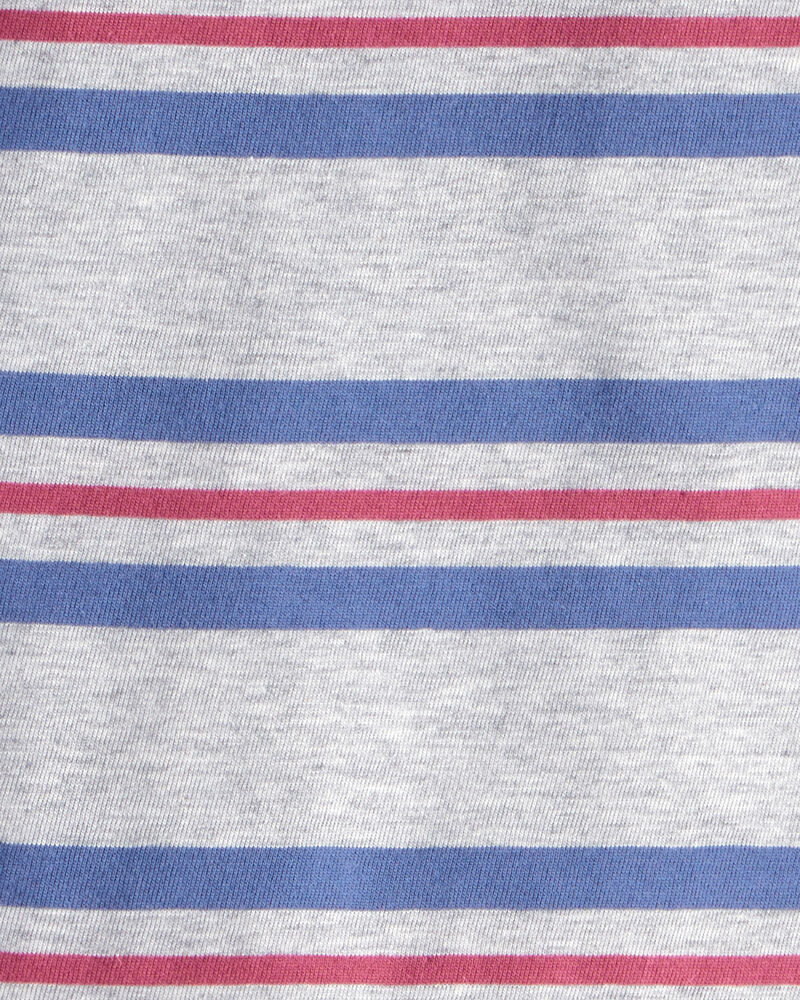 Toddler Boy Striped Short-Sleeve Henley Tee - Grey, image 2 of 3 slides