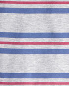 Toddler Boy Striped Short-Sleeve Henley Tee - Grey, image 2 of 3 slides