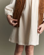 Toddler Girl Long-Sleeve Corduroy Dress - Cream, image 4 of 7 slides