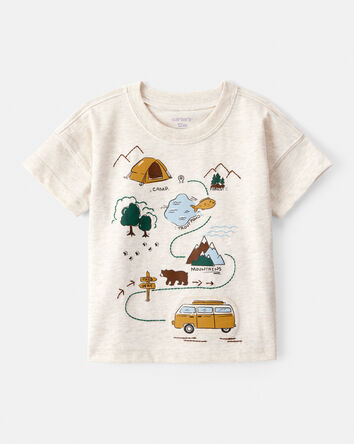 Baby Boy Camping Short-Sleeve Graphic Tee - Ivory, 