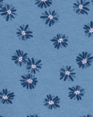 Toddler Floral Tie-Front Short-Sleeve Tee - Blue, 