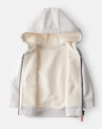 Baby Girl DayDream Fleece Long-Sleeve Hooded Zip-Up Jacket - Grey, 