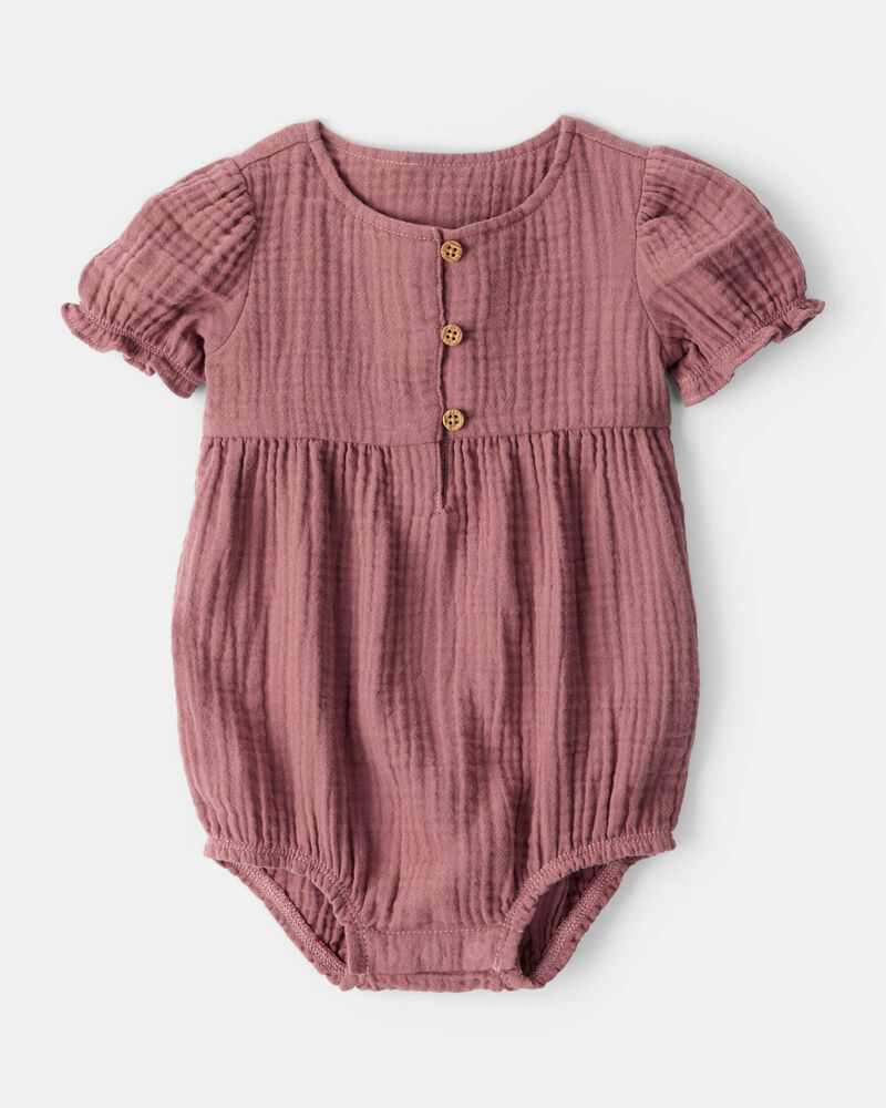 Baby Girl 3-Piece Acorn Print Short-Sleeve Dress Set - Pink, image 2 of 6 slides