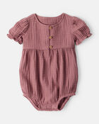 Baby Girl 3-Piece Acorn Print Short-Sleeve Dress Set - Pink, image 2 of 6 slides