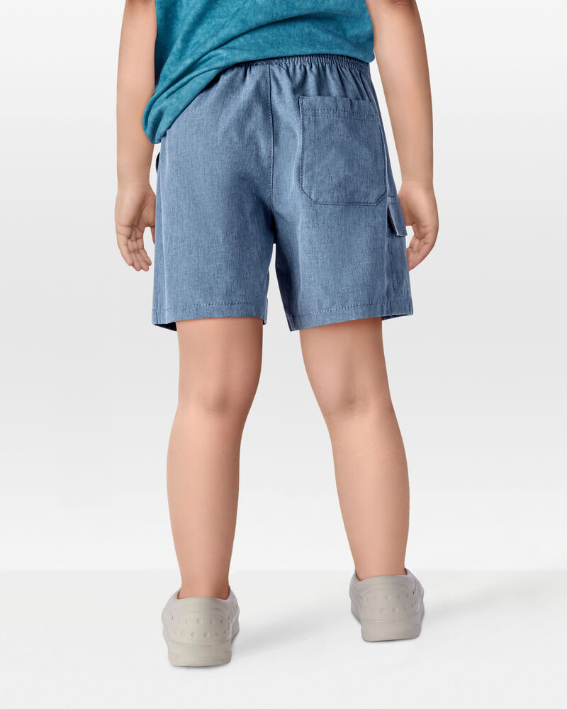 Toddler Everyday Quick Dry Shorts - Blue, image 3 of 8 slides