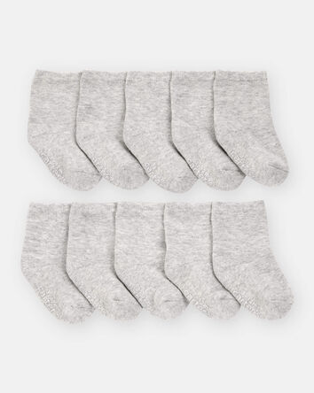 Baby Boy 10-Pack Crew Socks - Grey, 