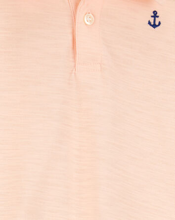 Toddler Boy 2-Piece Anchor Polo Outfit Set - Orange/Blue, 