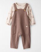 Baby 2-Piece Organic Overall Set in Autumn Grove Print, image 1 of 6 slides