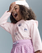 Toddler Girl Skiing Squish Long-Sleeve Top - Light Pink, image 3 of 6 slides