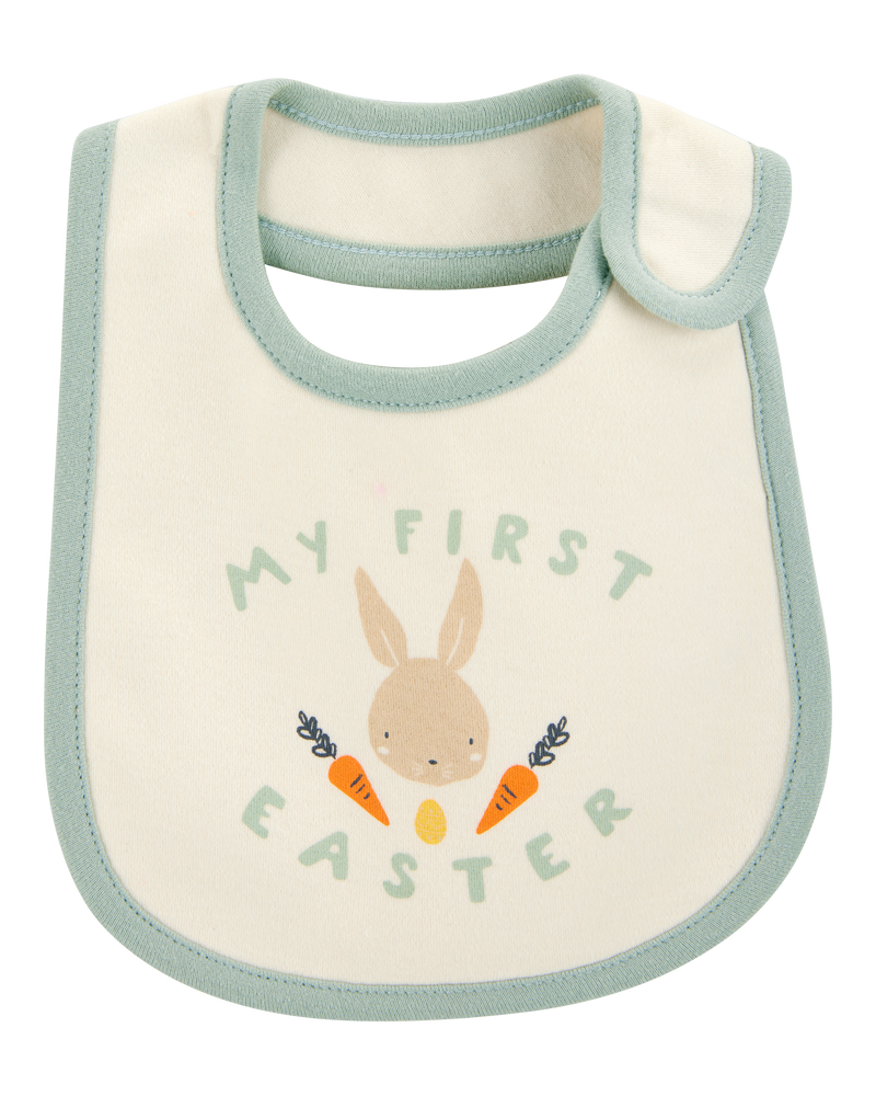 Baby 3-Piece My First Easter Teething Bib & Bodysuit Pant Set, image 2 of 7 slides