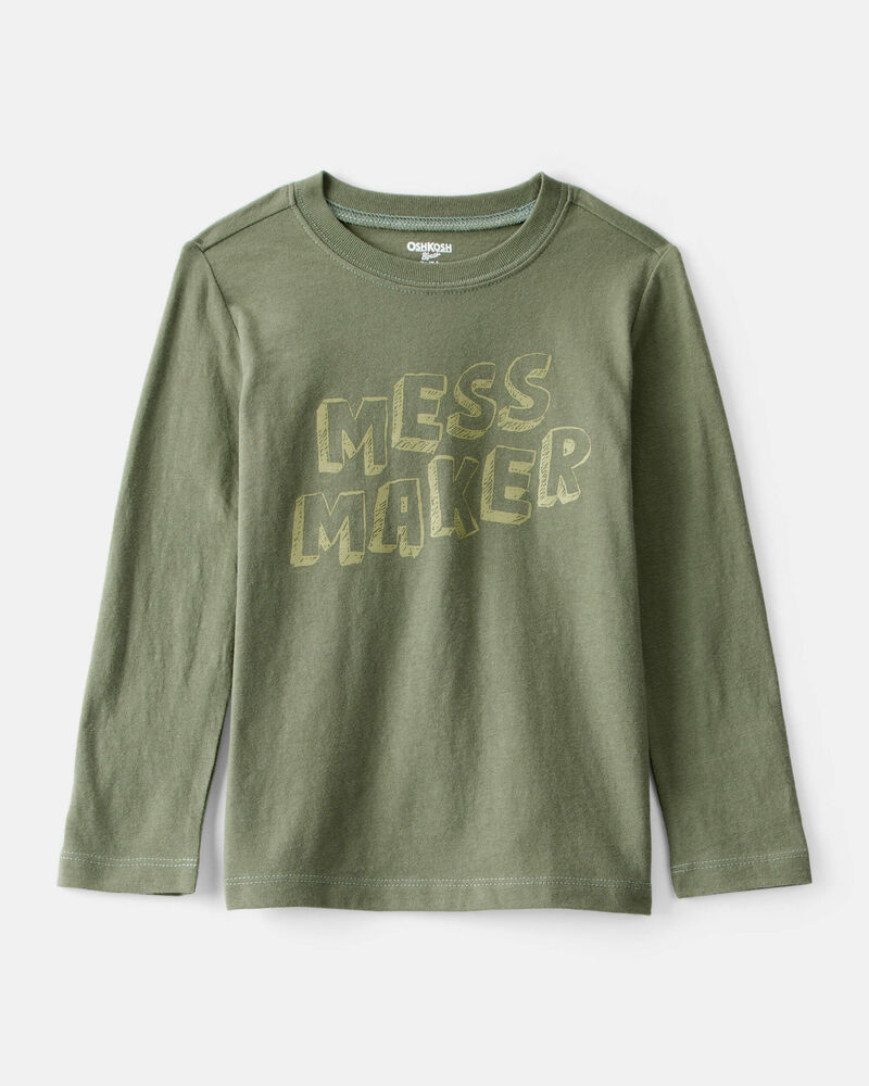 Toddler Boy Mess Maker Long-Sleeve Graphic Tee - Green, image 1 of 3 slides