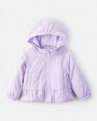 Baby Girl Long-Sleeve Midweight Jacket - Purple, image 1 of 3 slides