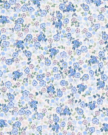 Girls 4-Piece Floral Cotton Pajamas, 