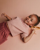 Toddler Girl High-Low Bubble Dolman Tee - Light Pink, image 4 of 5 slides