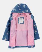 Toddler Girl Color Changing Rain Jacket - Navy, image 6 of 6 slides