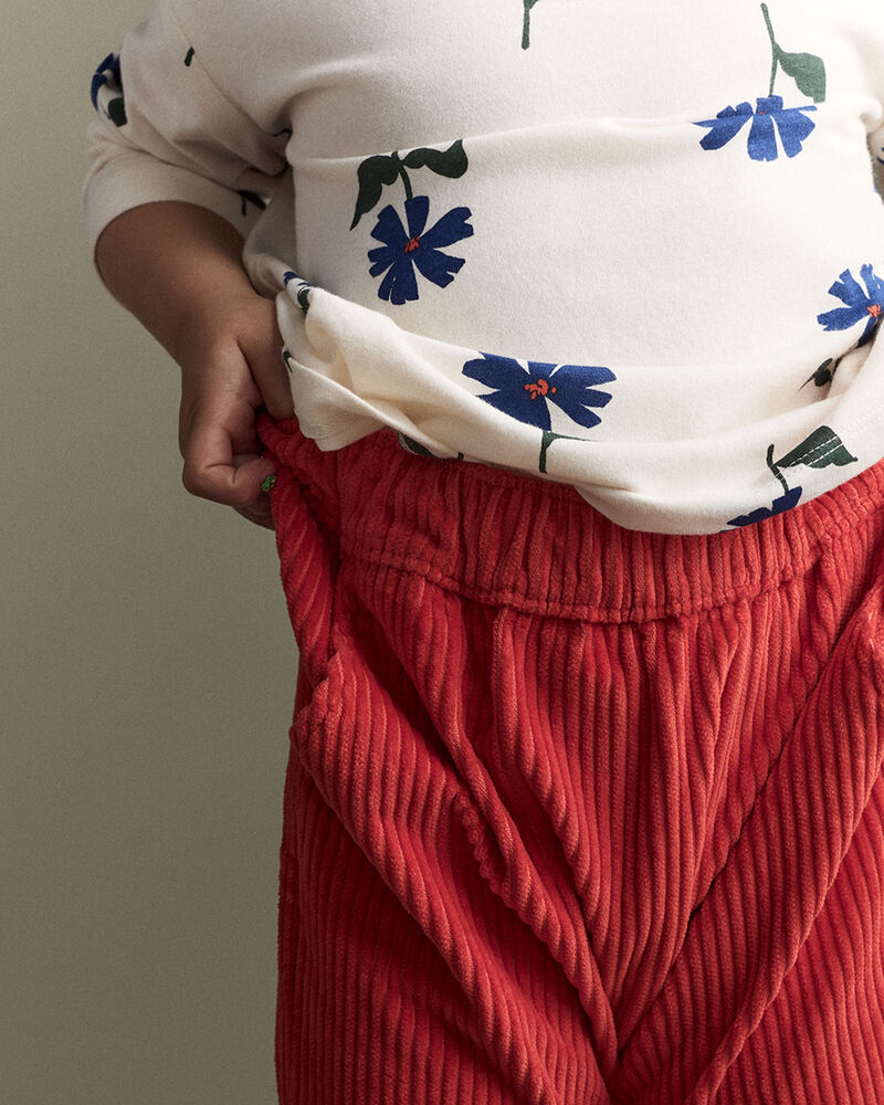 Toddler Girl Floral Long-Sleeve Relaxed Tee - Cream/Blue, image 5 of 7 slides