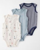 Baby 3-Pack Organic Cotton Rib Bodysuits, image 1 of 7 slides